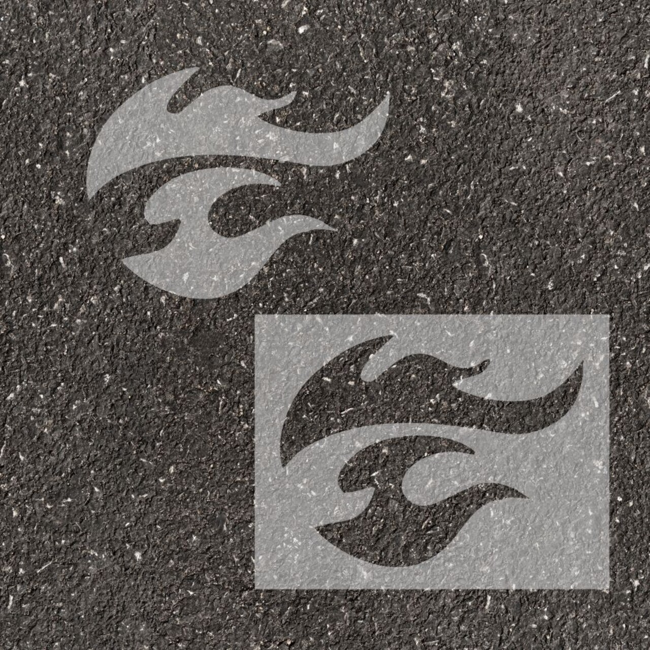 Flame Parking Space Stencils | High School Senior Parking Spot | Reusable | Stencil Ease |